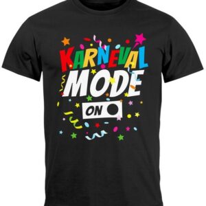 MoonWorks Print-Shirt Herren T-Shirt Karneval Fasching Spruch Konfetti Motiv Kostüm-Ersatz V mit Print