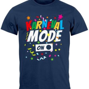 MoonWorks Print-Shirt Herren T-Shirt Karneval Fasching Spruch Konfetti Motiv Kostüm-Ersatz V mit Print