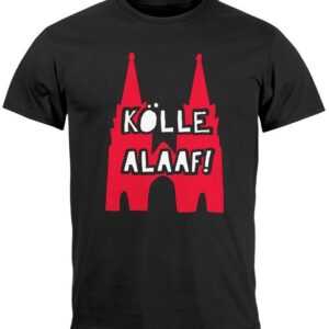 MoonWorks Print-Shirt Herren T-Shirt Karneval Köln Kölle Alaaf Kostüm-Ersatz Verkleidung Las mit Print