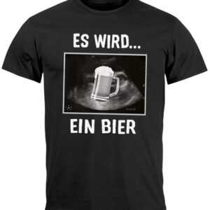 MoonWorks Print-Shirt Herren T-Shirt Männer Bier Alkohol Spruch Partyshirt Fasching Karneval mit Print