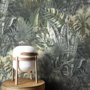 Newroom Vliestapete, Grün Tapete Tropisch Dschungel - Dschungeltapete Wildnis Floral Modern Palmen Wald für Wohnzimmer Schlafzimmer Flur