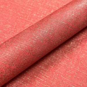 Newroom Vliestapete, Rot Tapete Uni Leicht Glänzend - Unitapete Gold Modern Klassik Einfarbig Textil für Wohnzimmer Schlafzimmer Flur