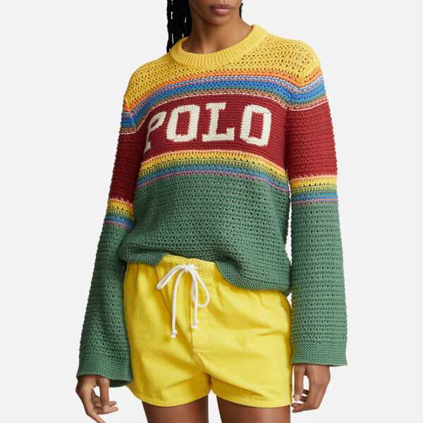 Polo Ralph Lauren Crochet Intarsia Cotton-Knit Jumper - S