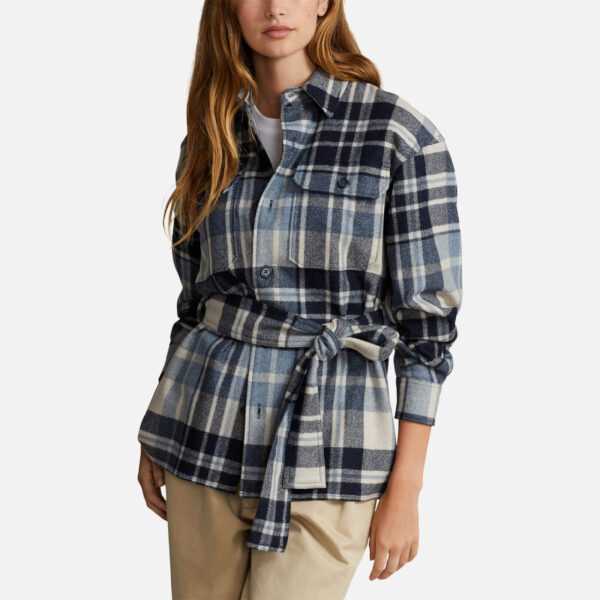 Polo Ralph Lauren Plaid Recycled Wool-Blend Shirt - UK 4