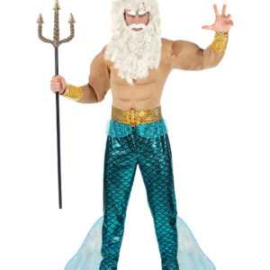 Poseidon Muskelkostüm für Fasching & Karneval S-48