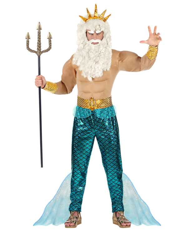 Poseidon Muskelkostüm für Fasching & Karneval S-48