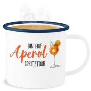 Shirtracer Becher Bin auf Aperol Spritztour JGA Mädelsabend Spritz Tour, Stahlblech, Karneval und Fasching Deko