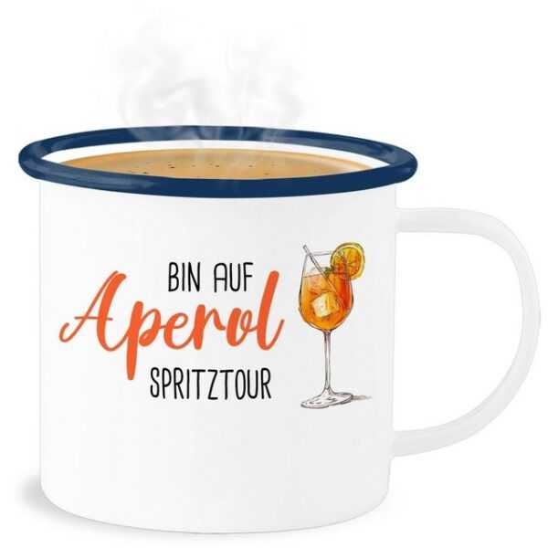 Shirtracer Becher Bin auf Aperol Spritztour JGA Mädelsabend Spritz Tour, Stahlblech, Karneval und Fasching Deko