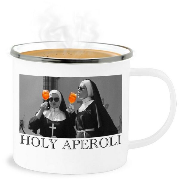 Shirtracer Becher Holy Aperol Holy Aperoli Holy Spritz Mädelsabend Ladies Night, Stahlblech, Karneval und Fasching Deko