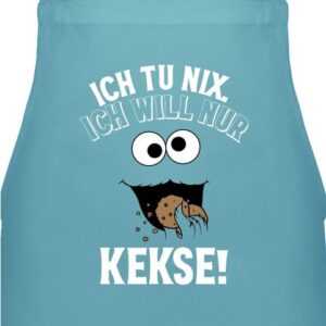 Shirtracer Kochschürze Ich tu nix Ich will nur Kekse - Keksmonster Cookie Monster Keks, (1-tlg), Karneval & Fasching