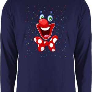 Shirtracer Rundhalsshirt Clown Gesicht Karneval Kostüm Clownkostüm Witziges Karneval & Fasching