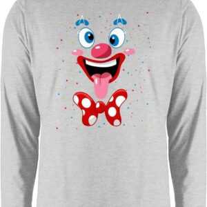 Shirtracer Rundhalsshirt Clown Gesicht Kostüm Karneval Clownkostüm Lustig Fasching Karneval & Fasching