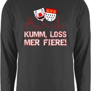 Shirtracer Rundhalsshirt Kumm loss mer fiere Kölle Alaaf Köln Wappen Karneval Karnevalskostüm C Karneval & Fasching