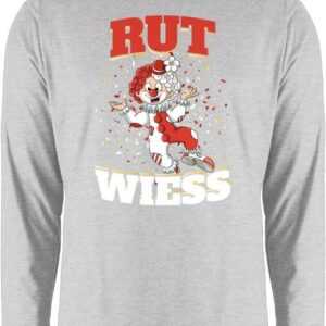 Shirtracer Rundhalsshirt Rut un Wiess Clown Karneval Köln Rot Weiss Karneval & Fasching