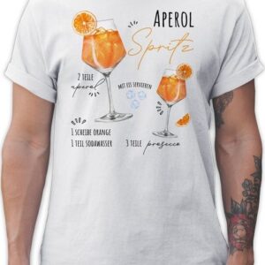 Shirtracer T-Shirt Aperol Spritz Rezept Lustig Geschenk Aperolfan Aperol Fanartikel Karneval & Fasching