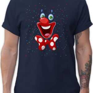 Shirtracer T-Shirt Clown Gesicht Karneval Kostüm Clownkostüm Witziges Karneval & Fasching