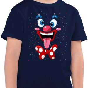 Shirtracer T-Shirt Clown Gesicht Kostüm Karneval Clownkostüm Lustig Fasching Karneval & Fasching