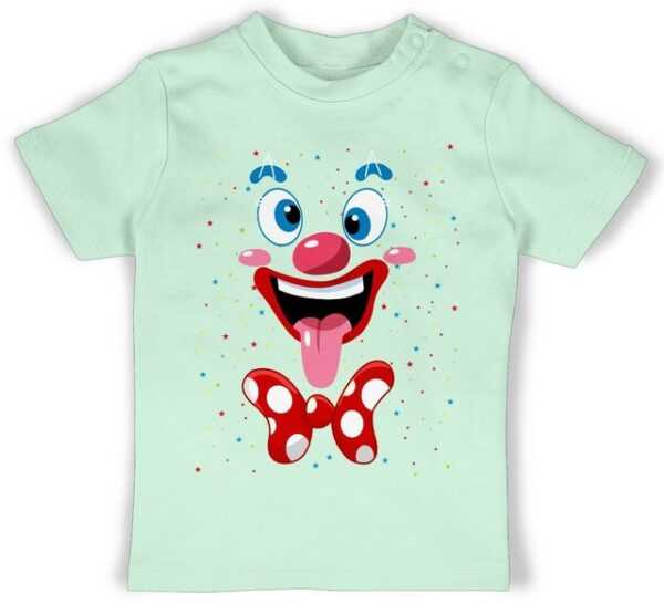 Shirtracer T-Shirt Clown Gesicht Kostüm Karneval Clownkostüm Lustig Fasching Karneval & Fasching