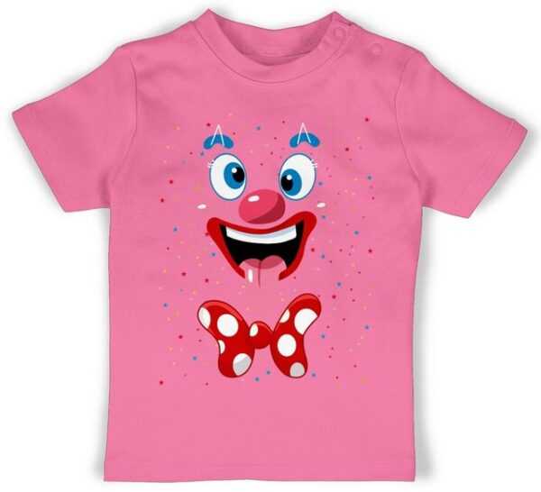 Shirtracer T-Shirt Clown Gesicht Kostüm Karneval Clownkostüm Lustig Fasching Karneval & Fasching