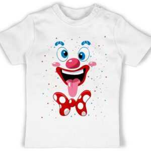 Shirtracer T-Shirt Clown Gesicht Kostüm Karneval Clownkostüm Lustig Fasching Karneval & Fasching