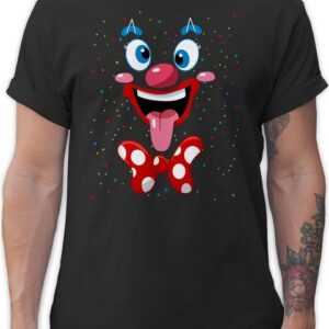 Shirtracer T-Shirt Clown Gesicht Kostüm Karneval Clownkostüm Lustig Fasching Karneval & Fasching