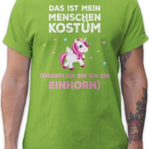 Shirtracer T-Shirt Das ist mein Menschen Kostüm Eigentlich bin ich ein Einhorn Karneval & Fasching