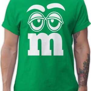 Shirtracer T-Shirt Faschingskostüm Gruppen M&M Aufdruck Gesicht - Karneval Kostüm Herren - Herren Premium T-Shirt karnaval kostum fur kinder - faschingszubehör