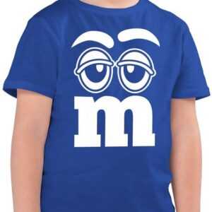 Shirtracer T-Shirt Faschingskostüm Gruppen M&M Aufdruck Gesicht Karneval & Fasching