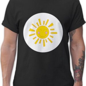 Shirtracer T-Shirt Glücksbär Lachende Sonne Sonnenschein Geschenk Sun Karneval & Fasching