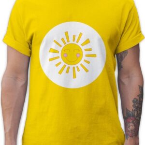 Shirtracer T-Shirt Glücksbär Lachende Sonne Sonnenschein Geschenk Sun Karneval & Fasching