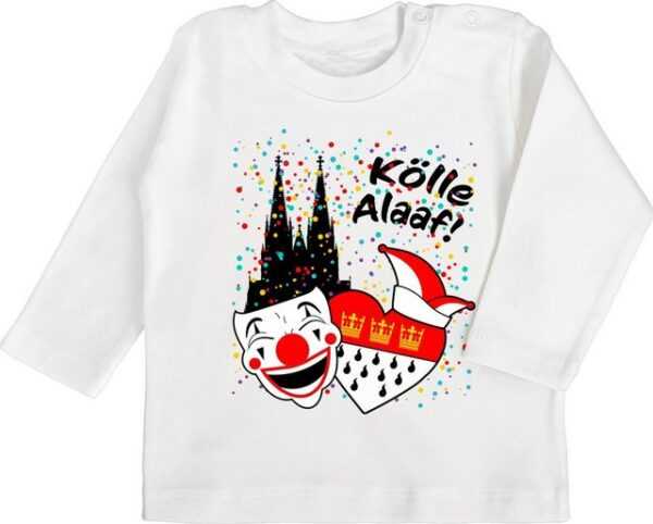 Shirtracer T-Shirt Kölle Alaaf Kostüm Köln Karneval Wappen Jeck Rut Wiees Narren Kölsche Karneval & Fasching