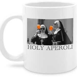 Shirtracer Tasse Holy Aperol Holy Aperoli Holy Spritz Mädelsabend Ladies Night, Keramik, Karneval und Fasching Deko