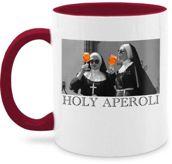 Shirtracer Tasse Holy Aperol Holy Aperoli Holy Spritz Mädelsabend Ladies Night, Keramik, Karneval und Fasching Deko