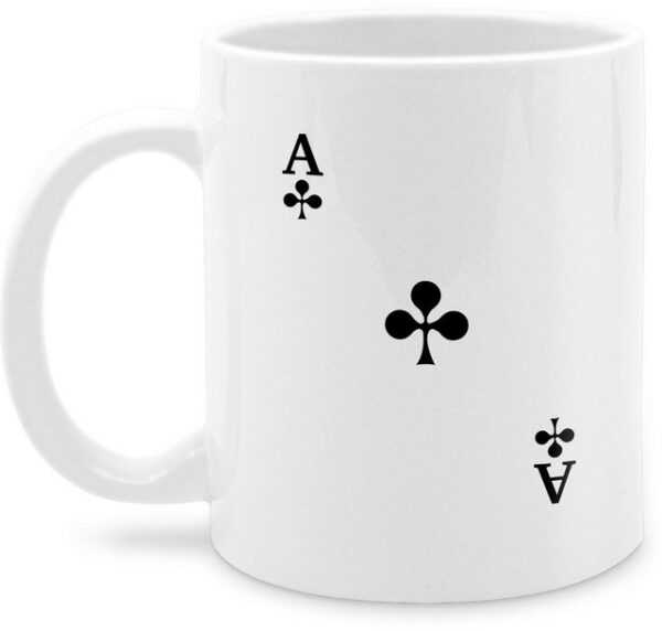 Shirtracer Tasse Spielkarte Kreuz, Keramik, Karneval und Fasching Deko