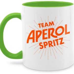 Shirtracer Tasse Team Aperol Spritz JGA Mädelsabend Spritztour Aperol Geschenk, Keramik, Karneval und Fasching Deko