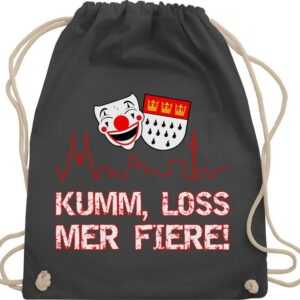 Shirtracer Turnbeutel Kumm loss mer fiere Kölle Alaaf Köln Wappen Karneval Karnevalskostüm C, Karneval & Fasching