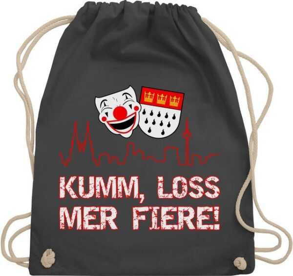 Shirtracer Turnbeutel Kumm loss mer fiere Kölle Alaaf Köln Wappen Karneval Karnevalskostüm C, Karneval & Fasching