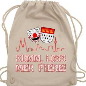 Shirtracer Turnbeutel Kumm loss mer fiere Kölle Alaaf Köln Wappen Karneval Karnevalskostüm C, Karneval & Fasching