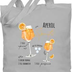 Shirtracer Umhängetasche Aperol Spritz Rezept Lustig Geschenk Aperolfan Aperol Fanartikel, Karneval & Fasching