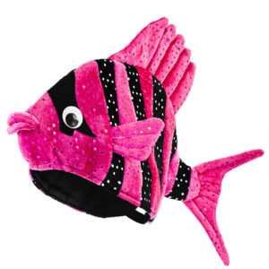 Tropischer Fischhut Pink für Karneval