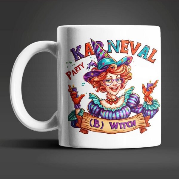 WS-Trend Tasse Karneval Party Witch Keramik Kaffeetasse Teetasse, Keramik, Geschenkidee