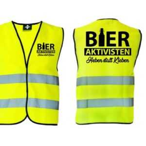 Wessdruck Warnweste Warnweste Bieraktivisten Kostüm Karneval Fasching Verkleidung Gelb