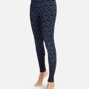 Wolford - Aurora Monogram Leggings, Frau, egytian blue/black, Größe: L