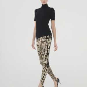 Wolford - Aurora Zebra Leggings, Frau, stormy sand/black, Größe: L