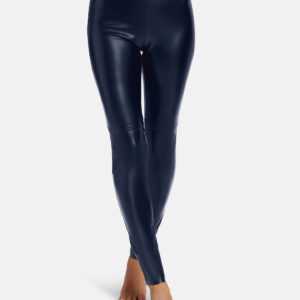 Wolford - Estella Leggings - Kunstleder, Frau, navy opal, Größe: 36