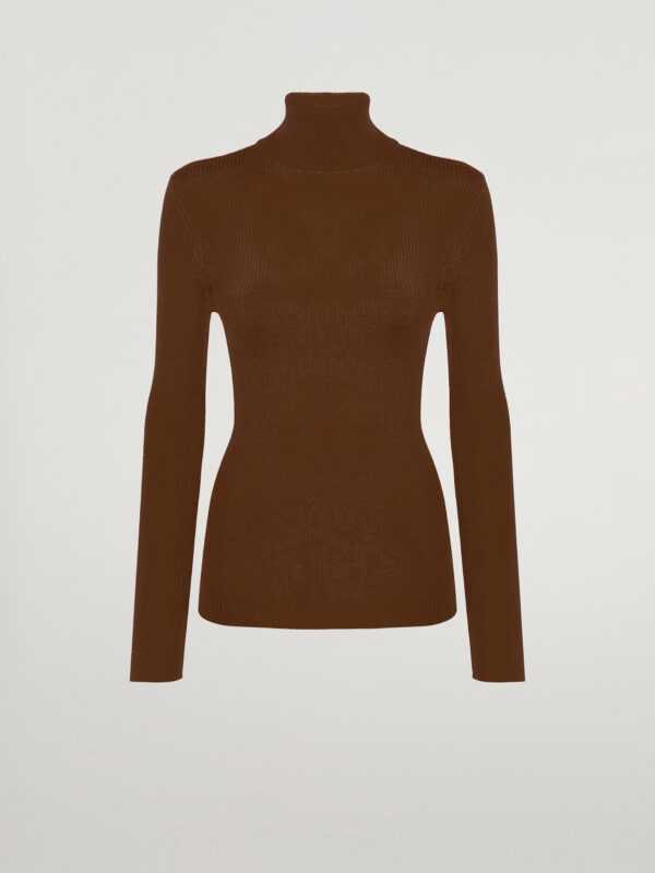 Wolford - Merino Fine Rib Pullover, Frau, roasted almond, Größe: L