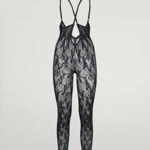 Wolford - Monogram Flower Net Tights Leggings, Frau, black, Größe: L