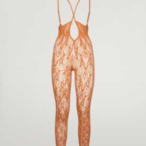 Wolford - Monogram Flower Net Tights Leggings, Frau, lion, Größe: L