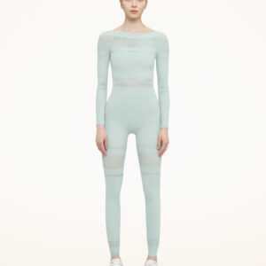 Wolford - Net Lines Jumpsuit, Frau, aqua, Größe: L