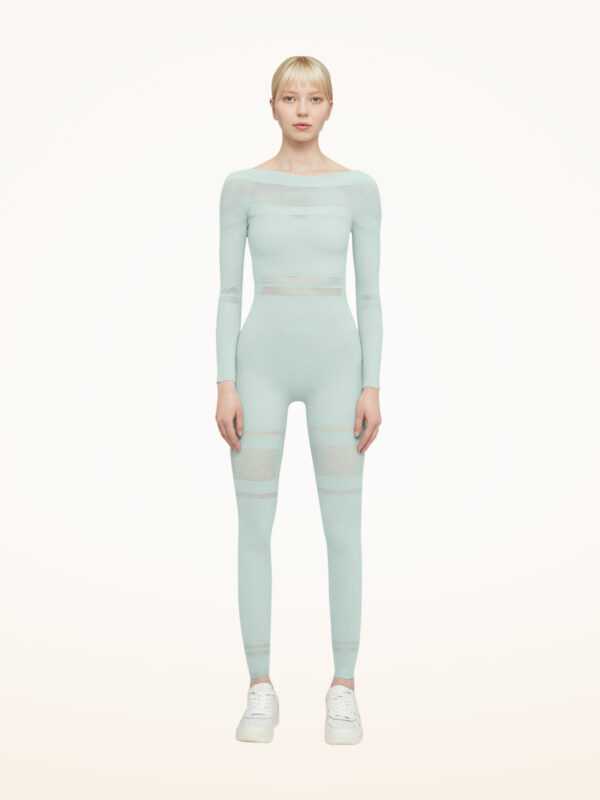 Wolford - Net Lines Jumpsuit, Frau, aqua, Größe: L